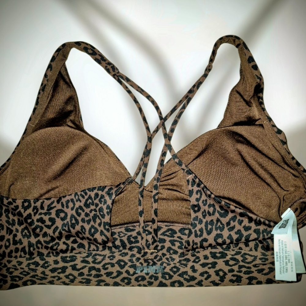 Victorias Secret PINK Relay Leopard Print Sports Bra and Leggings Set Size Large - Picture 6 of 6